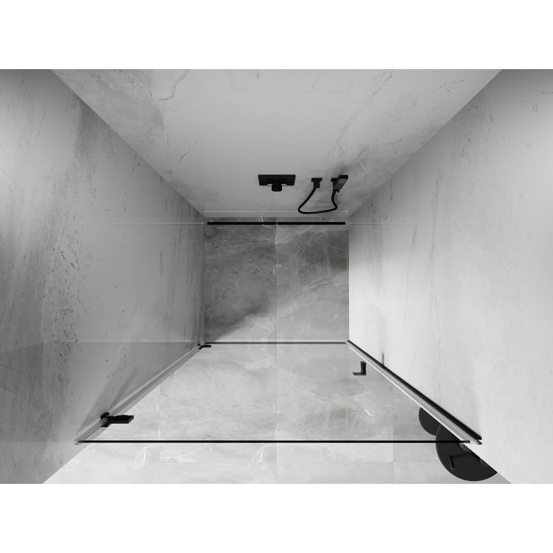 Mexen Lunar-B left swing shower door 50 cm, transparent, black - 832-050-000-70-00-L