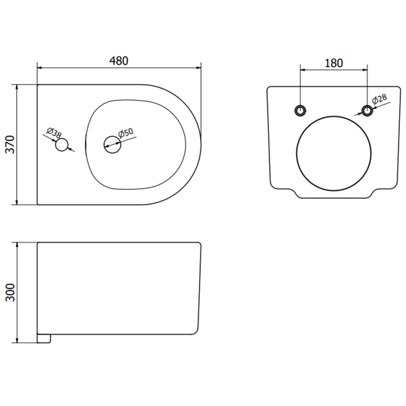 Mexen Sofia bidet wiszący, biały - 35544800