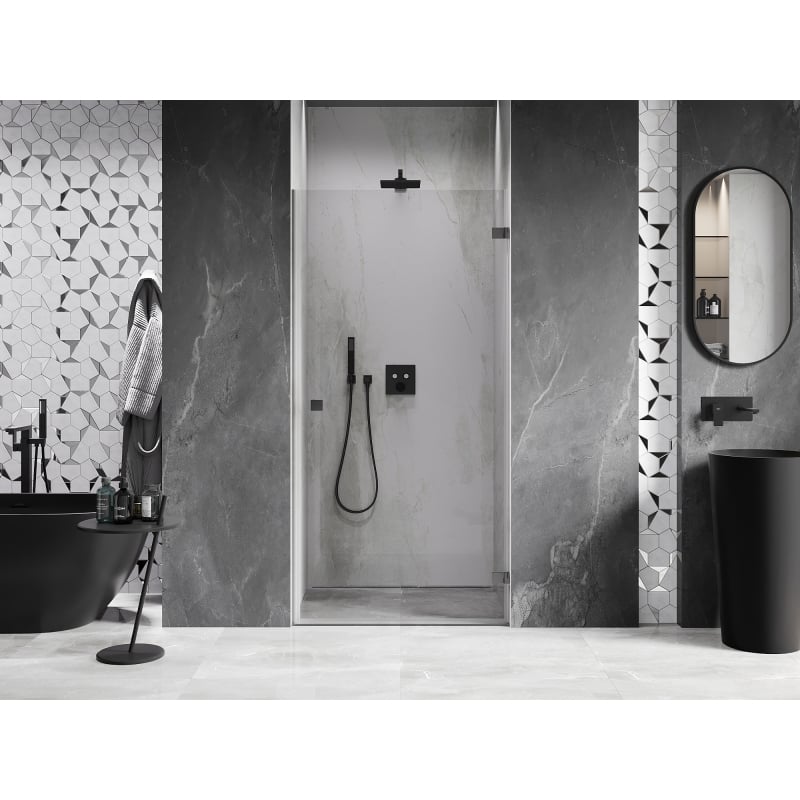 Mexen Lunar-B right swing shower door 50 cm, transparent, gun metal - 832-050-000-95-00-P
