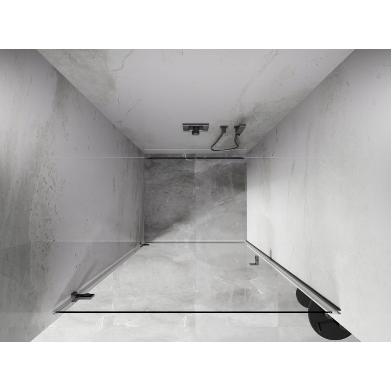 Mexen Lunar-B drzwi prysznicowe uchylne lewe 45 cm, transparent, nikiel szczotkowany - 832-045-000-97-00-L
