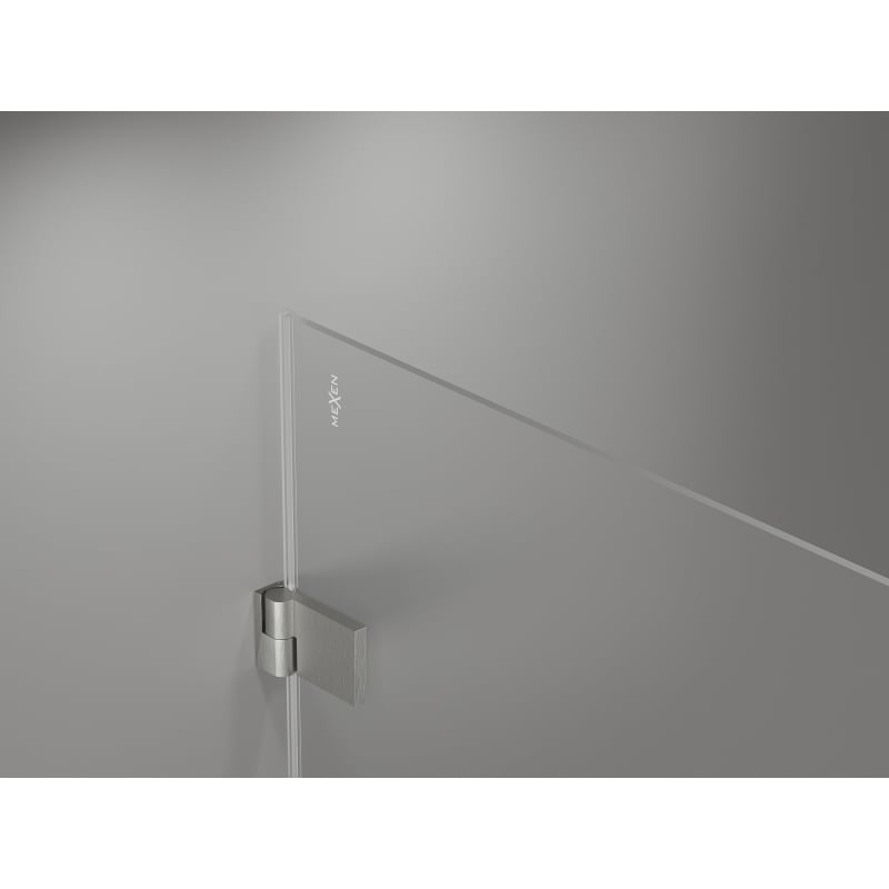 Mexen Lunar-B vasakpoolne avanev dušiuks, 55 cm, läbipaistev, harjatud nikkel - 832-055-000-97-00-L
