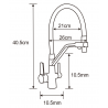 Mexen Duo kitchen faucet, black - 671701-70