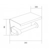 Mexen X toiletrolhouder met plank, zwart - 701197-70
