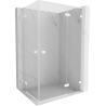 Mexen Lunar L Duo parempoolne pöörduksega dušinurk 90 x 80 cm, läbipaistev, valge - 834L-090P-080L-20-00