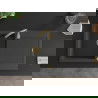 Mexen Leo Granitspüle, 1-becken mit Abtropffläche, 900 x 500 mm, schwarz gesprenkelt, goldener Siphon - 6501901010-76-G