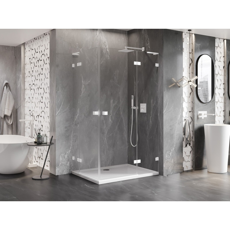 Mexen Lunar L Duo dušiõige uksparem uks paremal 120 x 70 cm, läbipaistev, valge - 834L-120P-070L-20-00