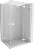 Mexen Lunar L Duo kabina tuš kabina s okretanjem desno 120 x 80 cm, prozirna, bijela - 834L-120P-080L-20-00