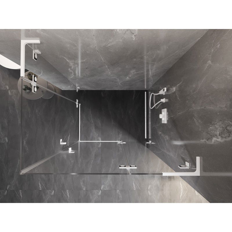 Mexen Lunar L Duo Duschkabine, rechts schwenkbar 120 x 95 cm, transparent, weiß - 834L-120P-095L-20-00