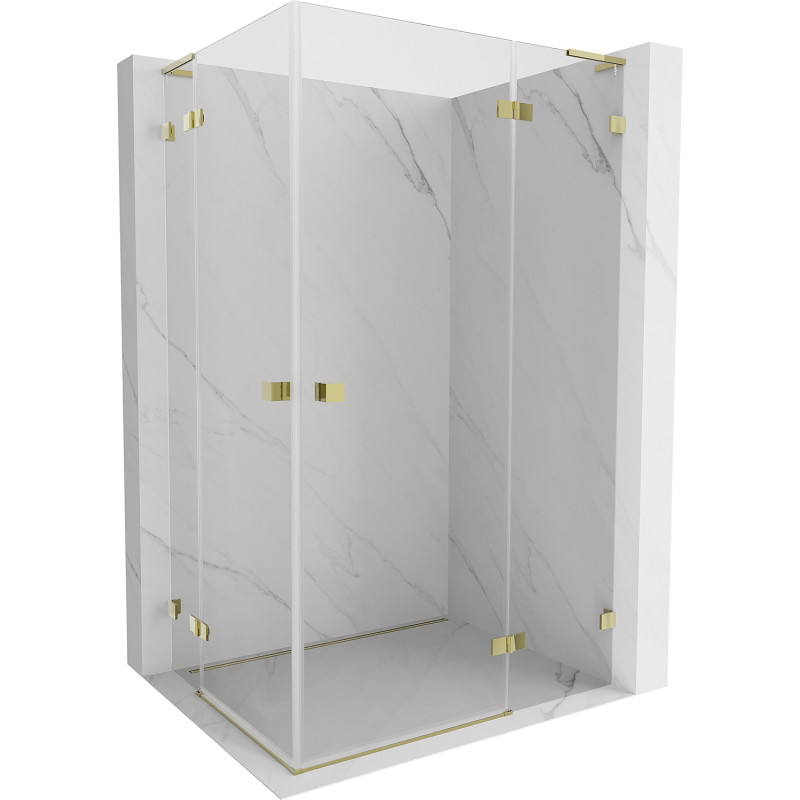 Mexen Lunar L Duo paremaskäpp avanev dušinurk 95 x 90 cm, läbipaistev, kuldne - 834L-095P-090L-50-00
