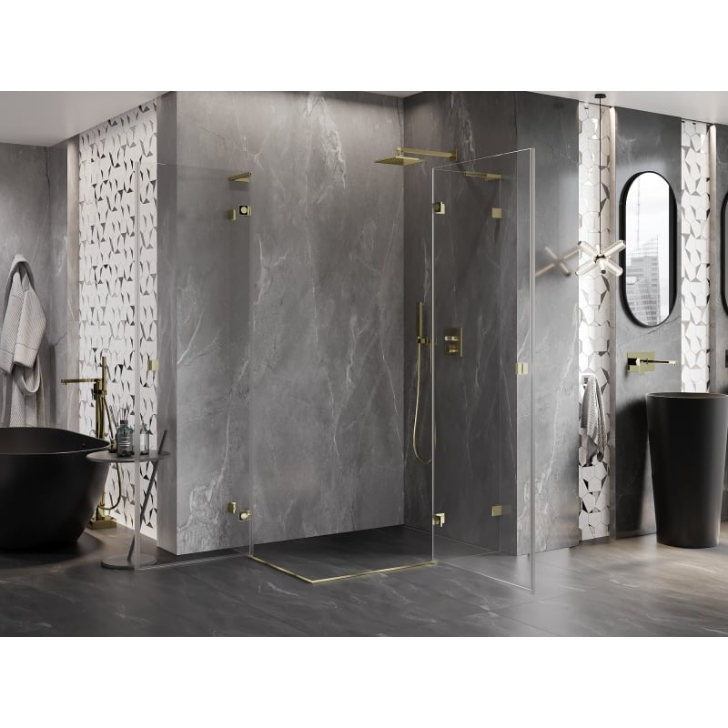 Mexen Lunar L Duo parema hinged dušikabiin 105 x 70 cm, läbipaistev, kuldne - 834L-105P-070L-50-00