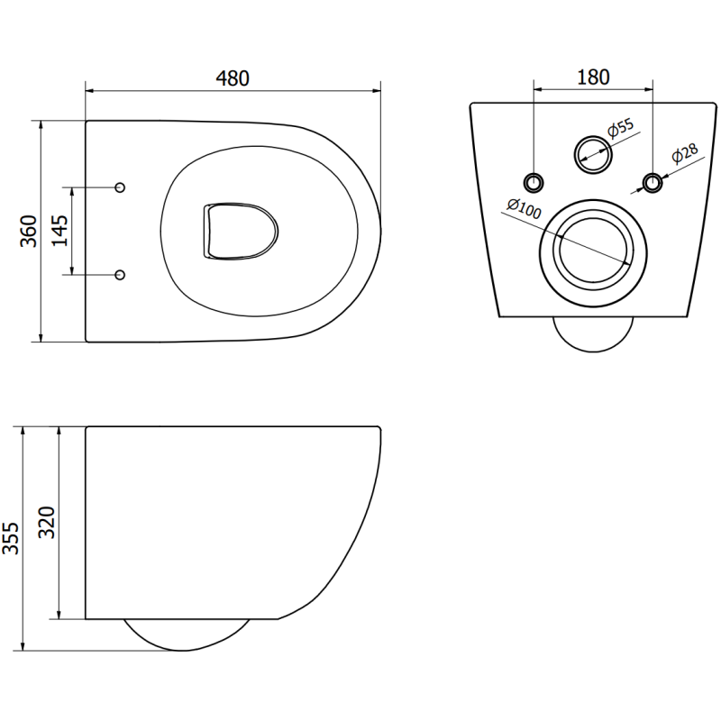 Mexen Concealed WC Set Fenix XS-F with WC Bowl Lena, White Gloss - 6803322XX00