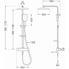 Mexen CQ22 bad-douchecombinatie met regendouche en thermostatische kraan, chroom - 779102295-00