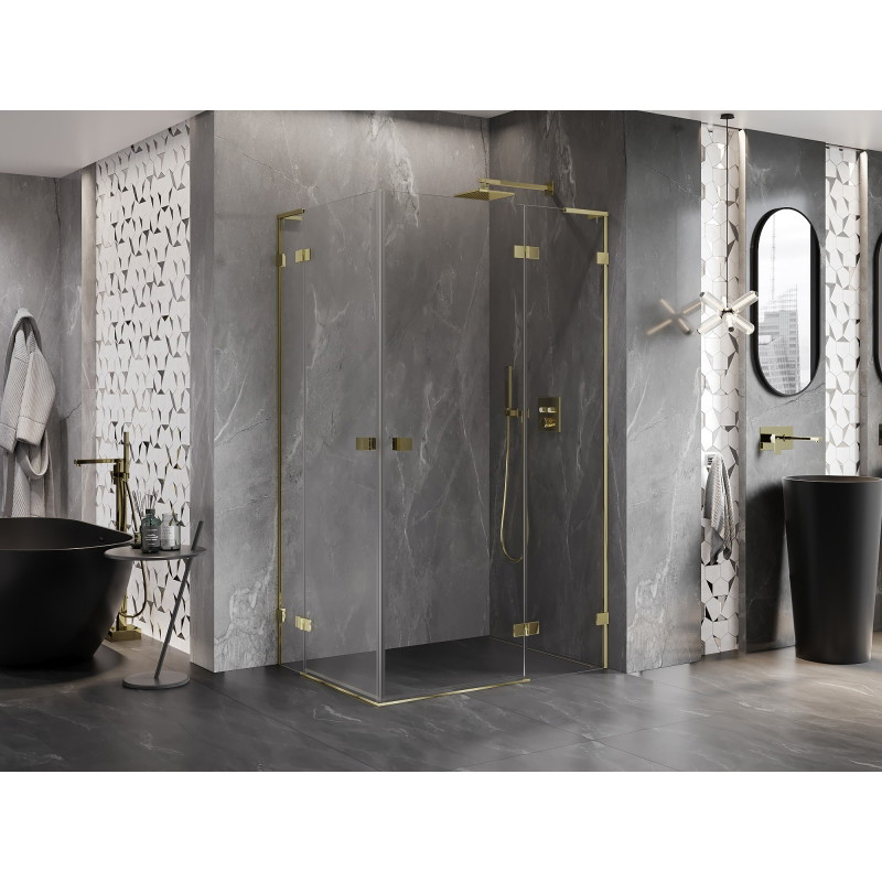 Mexen Lunar L Duo dušikabiin avatud parem 120 x 90 cm, läbipaistev, kuldne - 834L-120P-090L-50-00