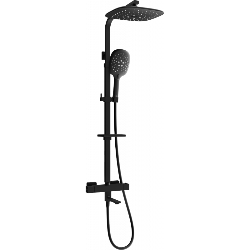 Mexen CQ22 set vasca-doccia con soffione doccia e miscelatore termostatico, nero - 779102295-70