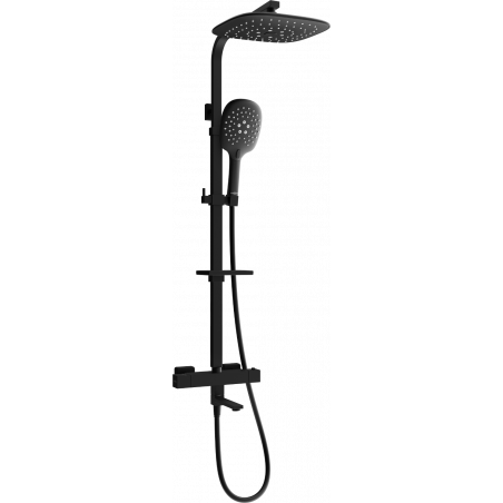 Mexen CQ22 bath-shower set with rain shower and thermostatic faucet, black - 779102295-70
