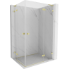 Mexen Lunar L Duo shower enclosure right-opening 90 x 85 cm, transparent, brushed gold - 834L-090P-085L-55-00