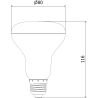 Mexen Nova Ampoule LED E27, R80, 12W, Chaude - 3000K, 1260 lm - L105-E27-1230-01