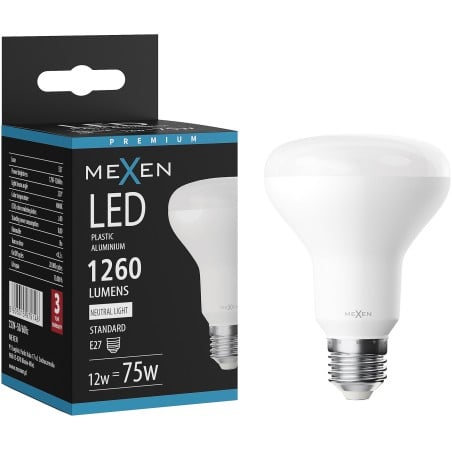 Mexen Nova LED-lampa E27, R80, 12W, Neutral - 4000K, 1260 lm - L105-E27-1240-01