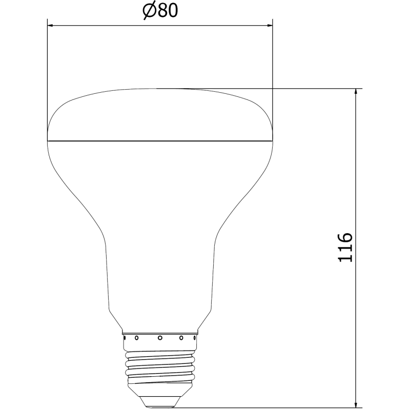 Mexen Nova LED-lampa E27, R80, 15W, Neutral - 4000K, 1575 lm - L105-E27-1540-01