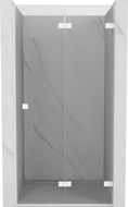 Mexen Lunar-F sklopiva desna tuš vrata 50 cm, prozirna, bijela - 836-050-000-20-00-P
