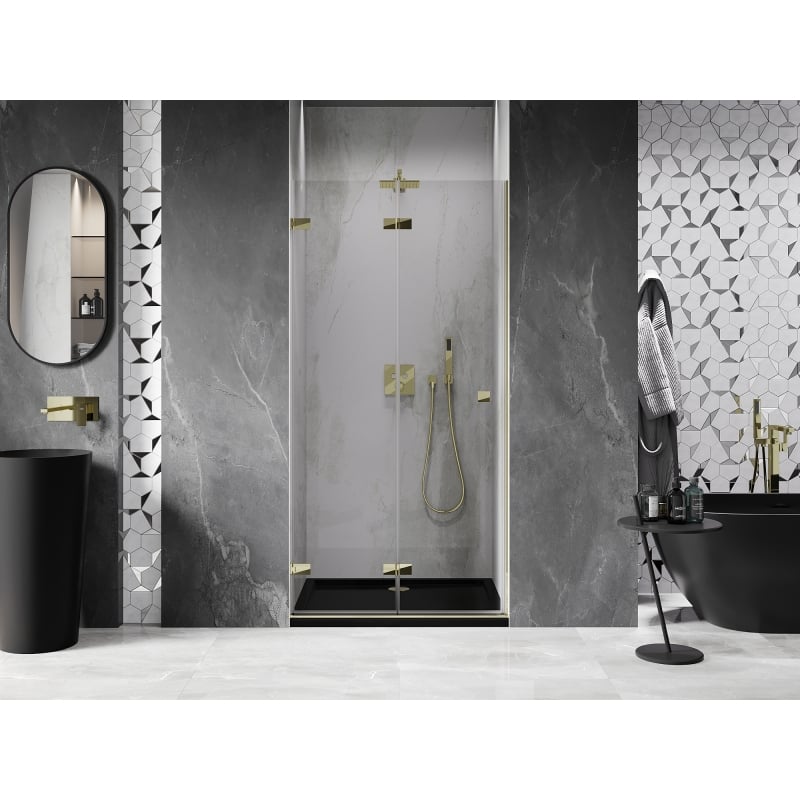 Mexen Lunar-F porte de douche pliante gauche 50 cm, transparent, doré - 836-050-000-50-00-L
