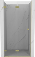 Mexen Lunar-F sklopiva lijeva tuš vrata 50 cm, prozirna, zlatna brušena - 836-050-000-55-00-L