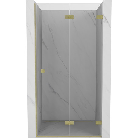 Mexen Lunar-F kokkupandavad dušiuksed parem 50 cm, läbipaistev, harjatud kuldne - 836-050-000-55-00-P