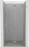 Mexen Lunar-F preklopna tuš vrata desna 55 cm, prozirna, zlato brušeno - 836-055-000-55-00-P