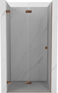 Mexen Lunar-F preklopna lijeva tuš vrata 55 cm, prozirna, ružičasto zlato - 836-055-000-60-00-L