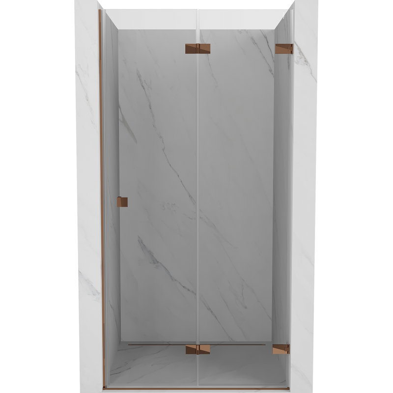 Mexen Lunar-F right folding shower door 50 cm, transparent, rose gold - 836-050-000-60-00-P