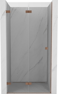 Mexen Lunar-F preklopna lijeva tuš vrata 50 cm, transparentna, brušena bakar - 836-050-000-65-00-L