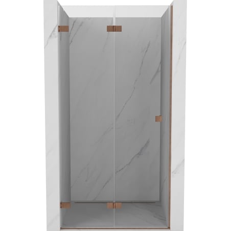 Mexen Lunar-F drzwi prysznicowe składane lewe 55 cm, transparent, miedź szczotkowana - 836-055-000-65-00-L