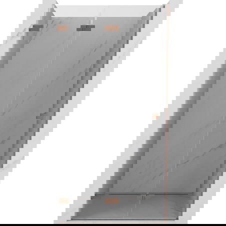 Mexen Lunar-F opvouwbare douchedeur links 55 cm, transparant, geborsteld koper - 836-055-000-65-00-L