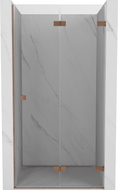 Mexen Lunar-F sklopiva desna tuš vrata 50 cm, prozirna, brušeni bakar - 836-050-000-65-00-P