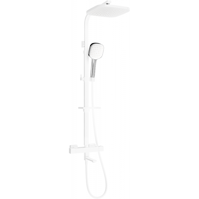 Mexen CQ33 Badewannen-Duschset mit Regendusche und Thermostatarmatur, weiß/chrom - 779103395-21