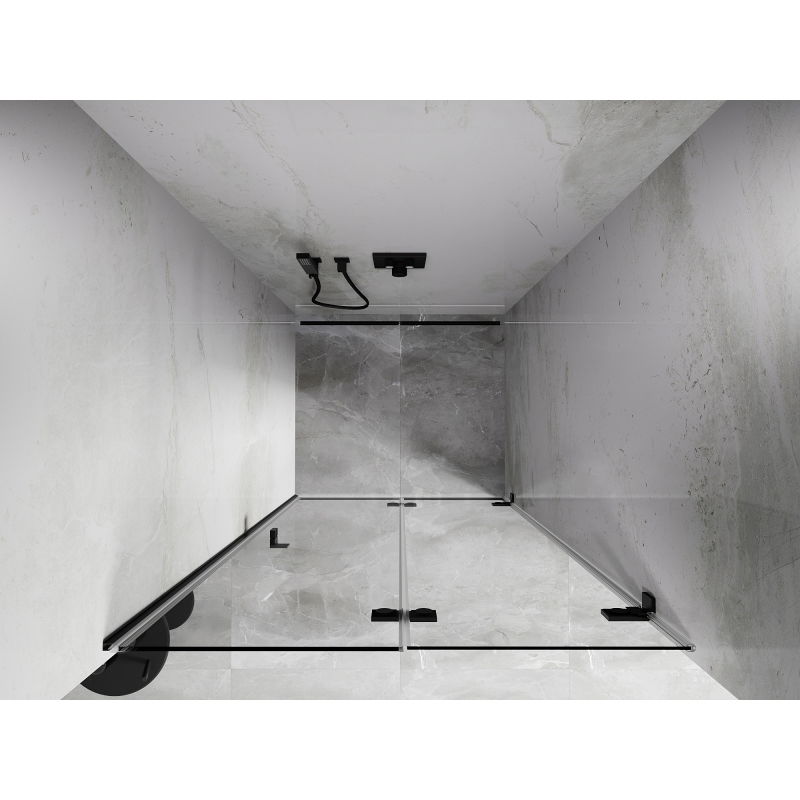 Mexen Lunar-F opvouwbare douchedeur rechts 50 cm, transparant, zwart - 836-050-000-70-00-P