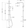 Mexen CQ33 Wannen-Dusch-Set mit Regenbrause und Thermostatarmatur, schwarz - 779103395-70