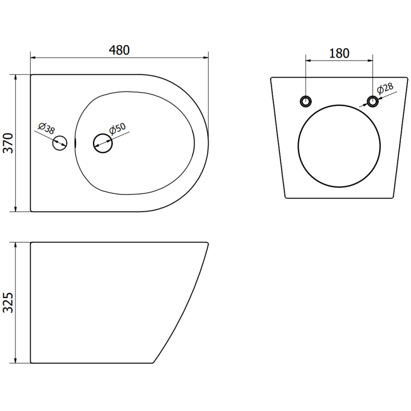 Mexen Lena Unterputz-Bidet-Set Fenix B mit Bidet, schwarz glänzend - 69935224870