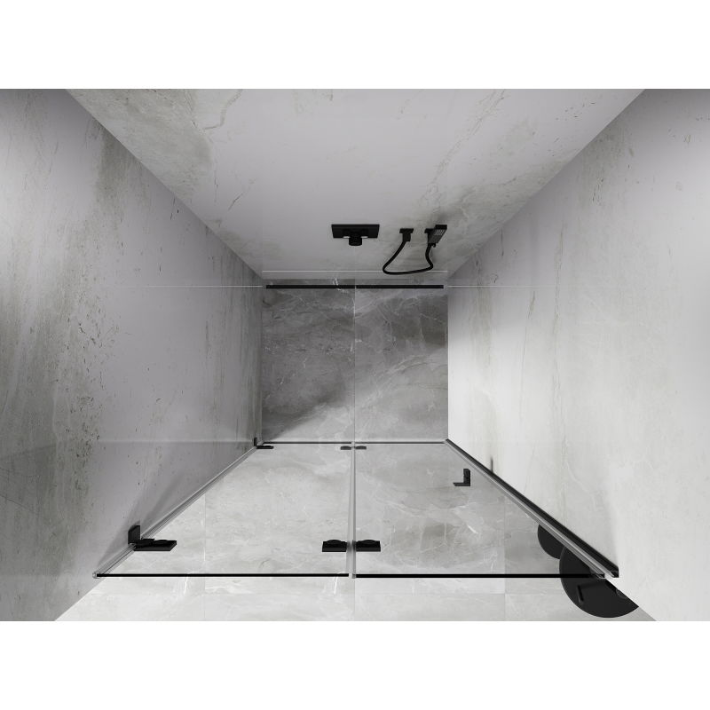 Mexen Lunar-F folding shower door left 55 cm, transparent, gun metal - 836-055-000-95-00-L