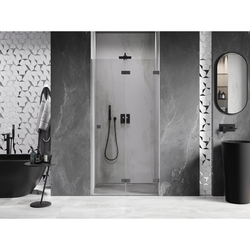Mexen Lunar-F folding shower door right 50 cm, transparent, gun metal - 836-050-000-95-00-P