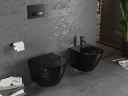 Mexen Lena Fenix B concealed bidet set with bidet, black gloss - 69935224870