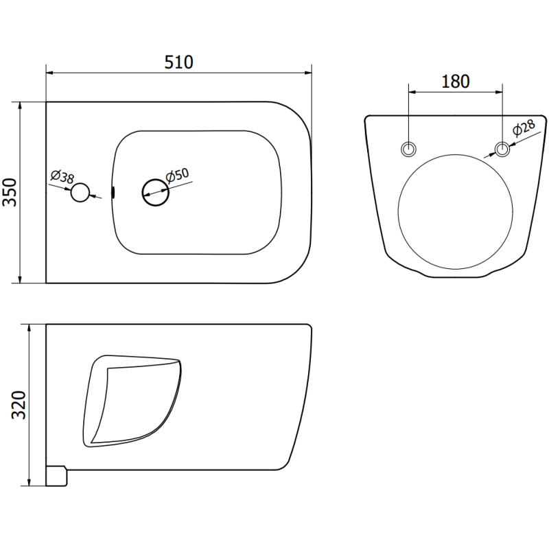 Mexen Shower Bidet Set Fenix B with Margo Bidet, White - 69935425100