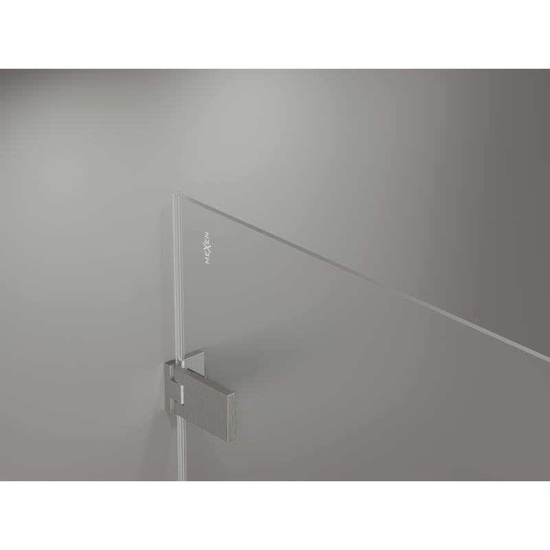 Mexen Lunar-F kokkupandavad dušiuksed, parempoolsed, 55 cm, läbipaistev, harjatud nikliga - 836-055-000-97-00-P