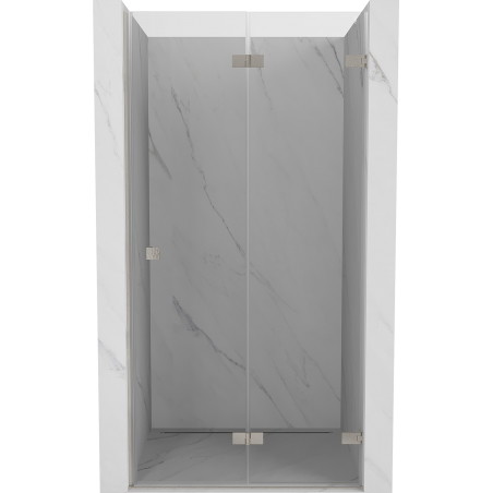Mexen Lunar-F kokkupandavad dušiuksed, parempoolsed, 55 cm, läbipaistev, harjatud nikliga - 836-055-000-97-00-P