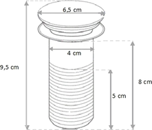 Mexen klik-klak plug rond, grijze steen - 79910-65