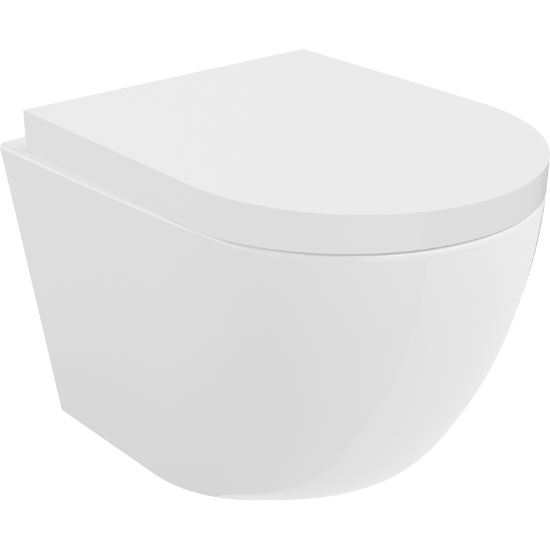 Mexen Lena Rimless wc-pot met langzaam sluitende harde zitting, duroplast, glanzend wit - 30220200