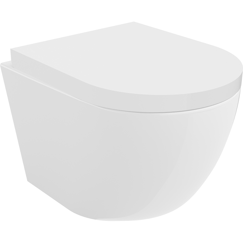 Mexen Lena WC-Becken Rimless mit langsam absenkendem, hartem Sitz, Duroplast, weiß glänzend - 30220200