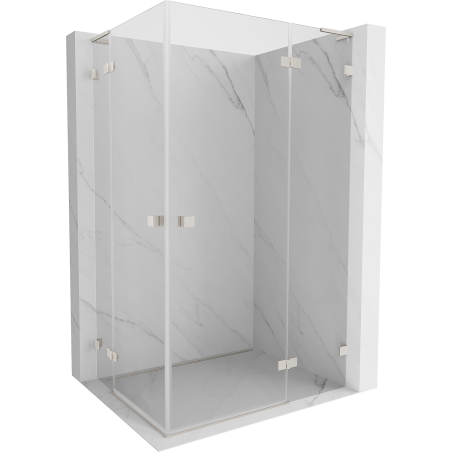 Mexen Lunar L Duo parema käega avatav dušikabiin 90 x 85 cm, läbipaistev, harjatud nikkel - 834L-090P-085L-97-00