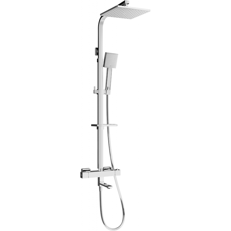 Mexen CQ45 Badewannen-Duschset mit Regenduschkopf und Thermostatarmatur, Chrom - 779104595-00