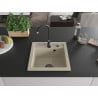 Mexen Vito Granitspüle ein Becken 520 x 490 mm, beige, Siphon schwarz - 6503521000-69-B